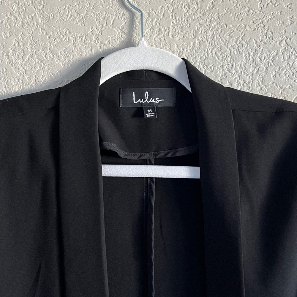 Lulu's Miss Punctuality Black Lightweight Blazer - Picture 4 of 5